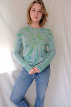 Load image into Gallery viewer, Aqua Dyed Cashmere Sweater
