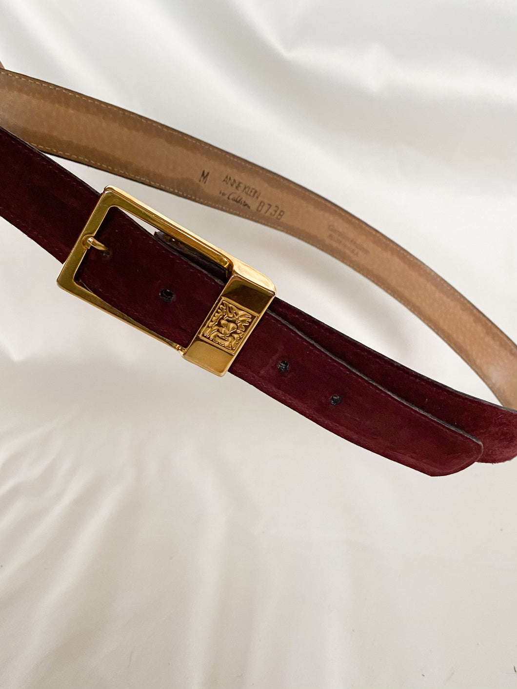 Burgundy Sueded Leather Belt (28”-31”)