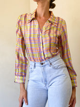 Load image into Gallery viewer, Lilac Plaid Blouse (M)
